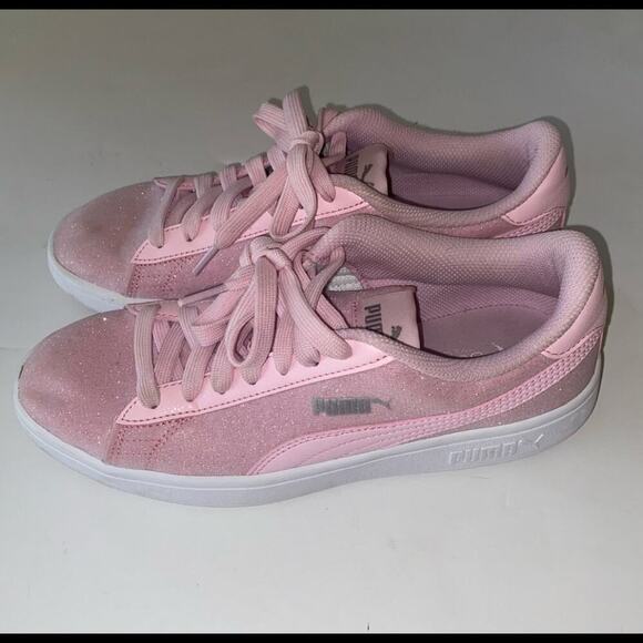 PUMA GIRLS GLITTERY PINK SNEAKER SIZE 6C - Picture 4 of 4